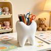 Modern Minimalist Tooth Shaped Pen Holder With 3d Printing For Office Desk Decor