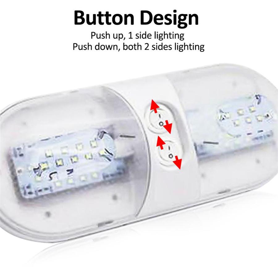 12V 48LED Motorhome Camper Trailer Roof Ceiling Reading Double Dome Light White