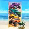 1Pc Monster Truck Beach Towel Colorful Racing Car Print Off Road Design Quick Dry Soft Microfiber Bath Towel For Boys Kids