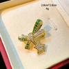 Korea Simple Geometry Square Zircon Small Flower Brooches Elegant Temperament  Bow Snowflake Dress Accessories Pins Girls Gifts