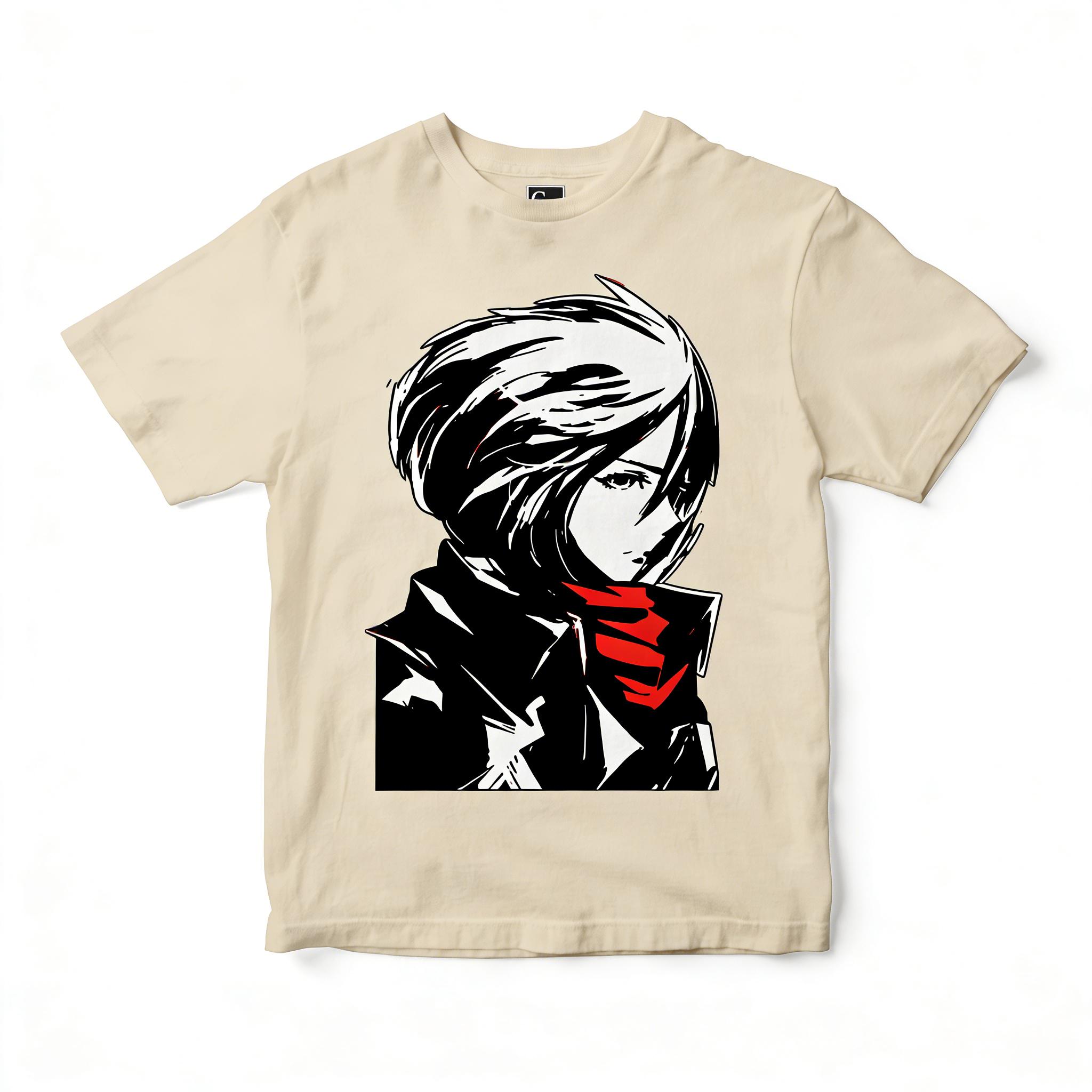 

Anime Mikasa AckerUnisex Attack on Titan Red Scarf Print Unisex T Shirt Unisex Sports T Shirt Unisex Short Sleeve T Shirt Cotton Top S