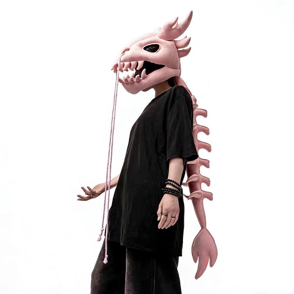 80/120CM Dinosaur Bone Head Hat Wearable Plush Dinosaur Costume  Party Outfit