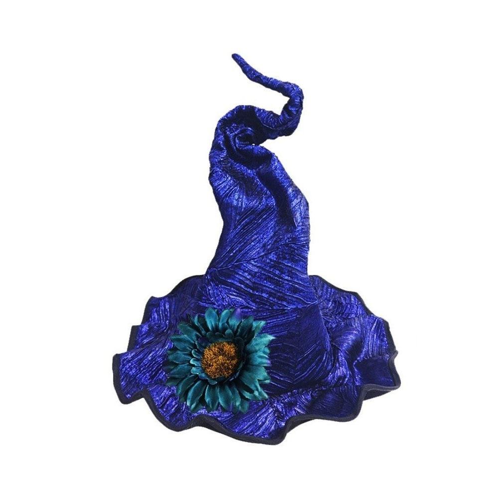 Floral Halloween Witch Hat Twisted Masquerade Cap Party Headwear Pointed Mage Hat  Cosplay Event