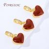 1/2Pcs 18K Gold Plated Red Heart Pendants For Necklaces Accessories,DIY Charms For Jewelry Making Supplies