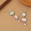 Elegant Irregular Pink Green Synthetic Zircon Long Dangle Earrings Women's  Banquet Pendant Jewelry Accessories Crafts