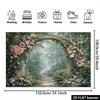 1Pcs Fantasy Garden Stone Arches Roses Hydrangeas Decoration Background Landscape Backdrop Decorations For Photo Studio Booth Party