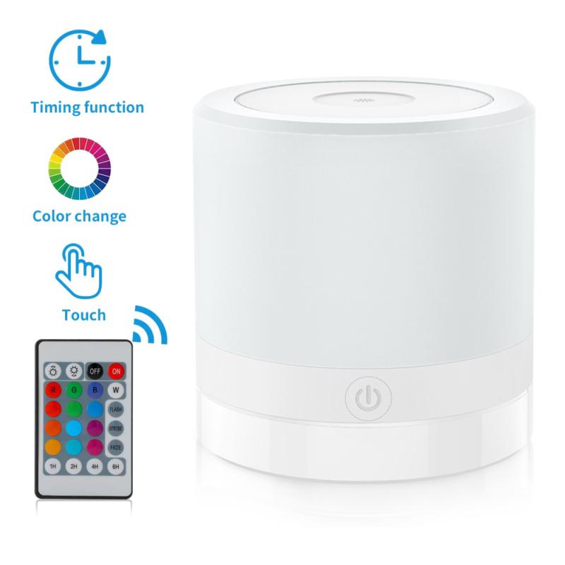 Rgb Colorful Night Light 7 Color-Changing Adjustable Brightness Table Lamp With Handle For Bedroom