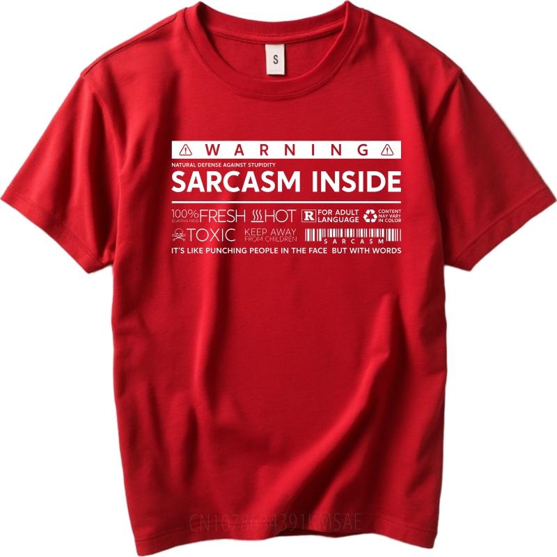 Retro Man Summer T Shirt Warning Sarcasm Inside Fresh Hot Toxic Keep Away Words Punching Face Short Sleeve Comfortable Round