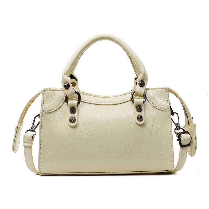 Premium handbag bag women's new oil wax leather locomotive bag pillow bag shoulder messenger bag