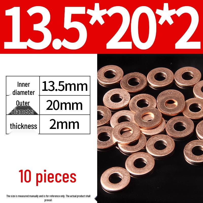 2mm Pure Red Copper Sealing Ring Marine Instrument Flat Washer