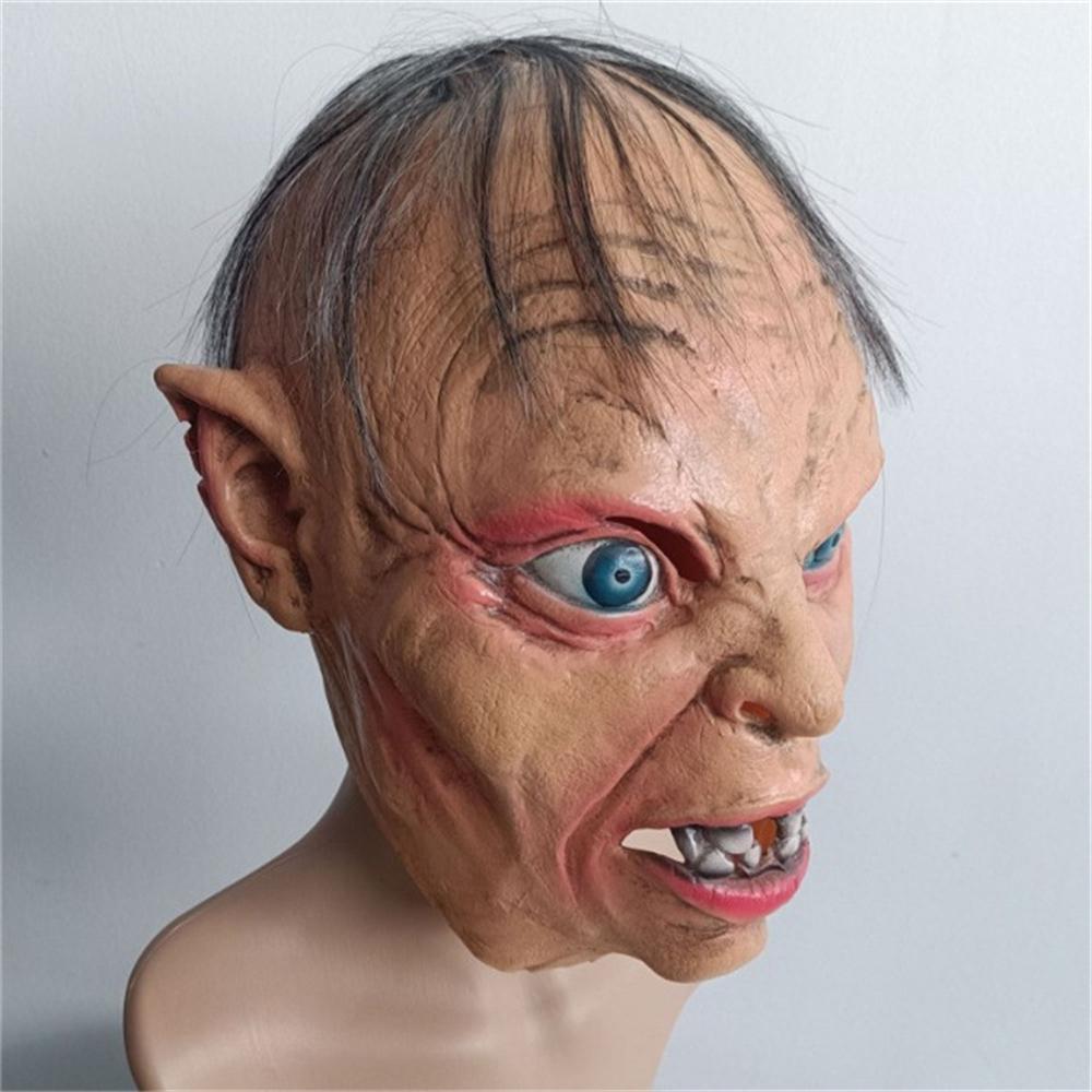Gollum-Maske, Film-Cosplay, Mutanten-Monster-Maske, Halloween-Kostüm-Party-Requisiten, böser Horror-Clown, Dämon, Latex-Maske