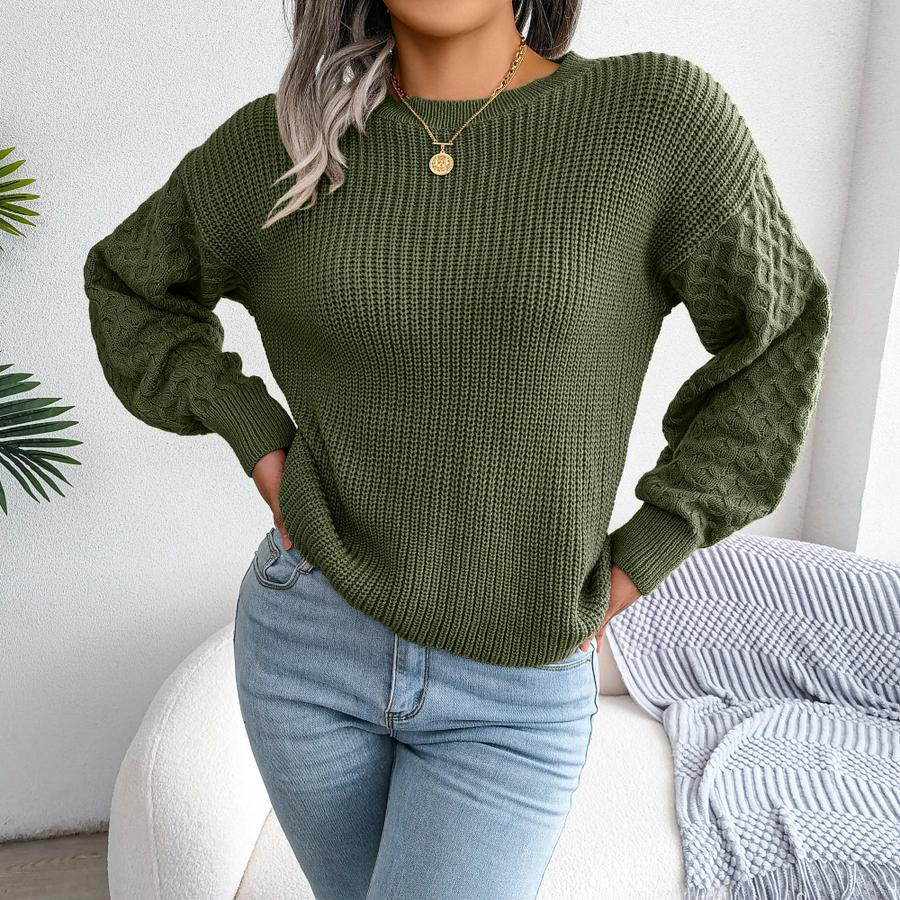 Autumn Winter Casual Long Sleeve Knit Sweater Women's Clothing