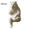 Modern Minimalist Animal Sculptures 3D Print Bear Figurine Statue, Matte Resin Relief Sculpture, Nordic Cute Meditating Ornament Art for Home