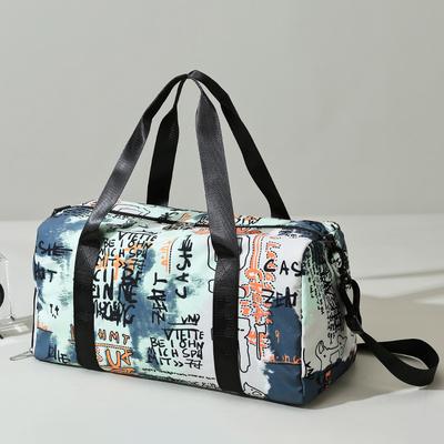 Sports Training Fashion Printing Handheld Cylinder Large Capacity One Shoulder Crossbody Fitness Bag Short Distance Business Luggage Travel Bag