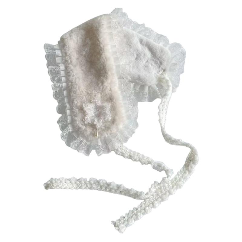 

Lovely Lace Trim Plush Decorative Collar Scarf For Women Cosy Winter Scarf Lightweight Faux Wool Cold Weather Wear