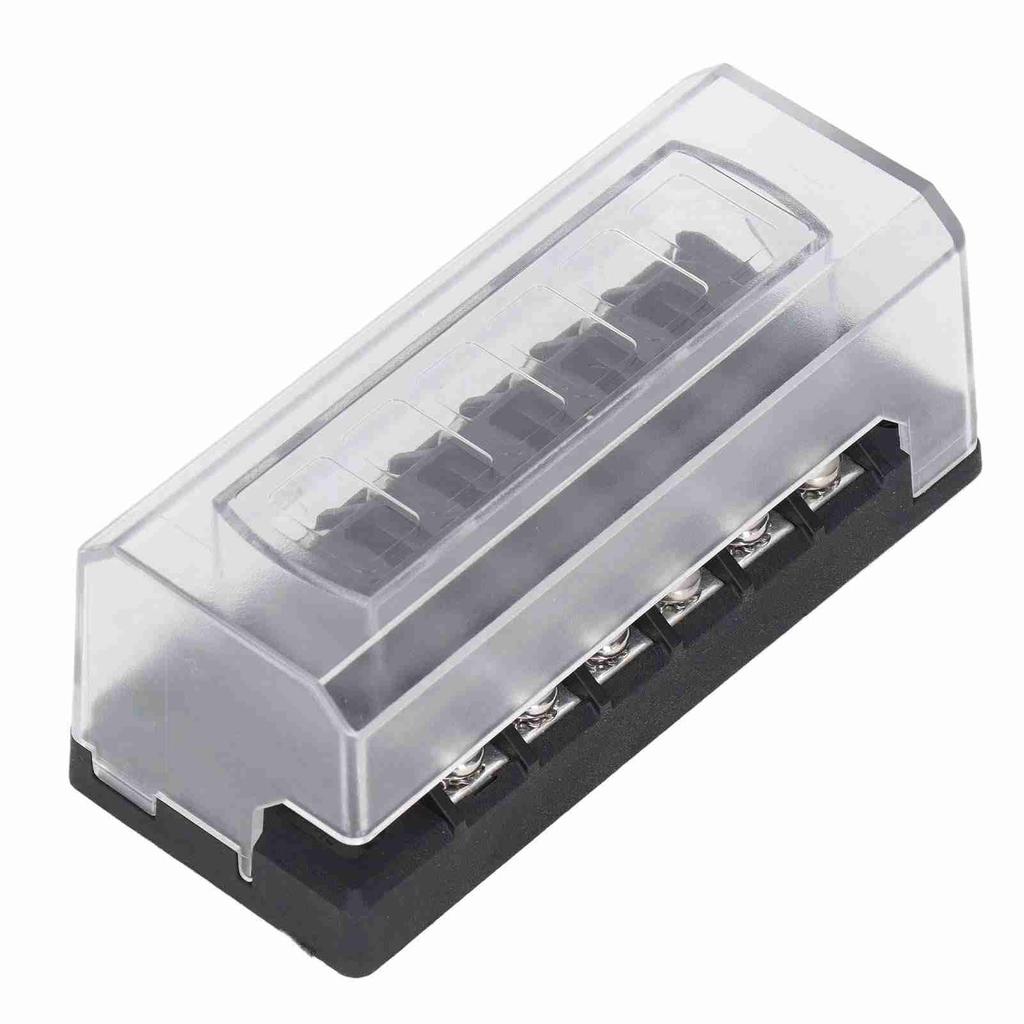 6 Way Blade Fuse Block Box with Indicator 30A Waterproof Heat Resistant for Cars RVs Yachts Ships 12‑32V