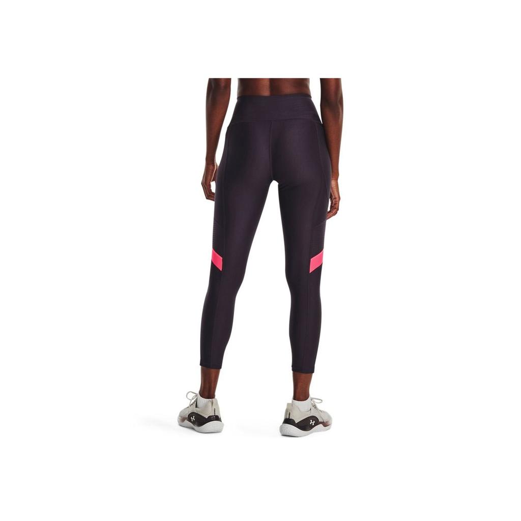 Under Armour Ankle Leg Shine Training Tight Color Block Fitness Pants Women Pants Purple 1373938-541