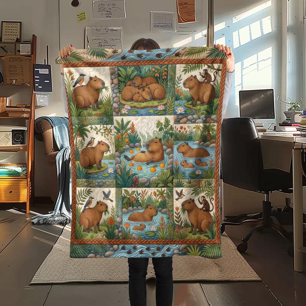 

Fabric splicing animal parrot Print Flannel Blanket High quality Comfortable for All Seasons Home Decor Warmth and Comfort Perfect for Christmas Gifts 80cm x 120cm