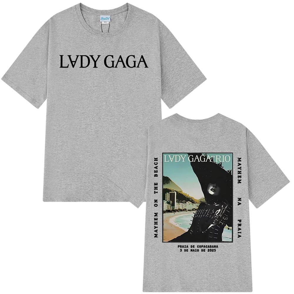 2026 Frühling Sommer Lady Gaga Mayhem Tour T-Shirt Hip Hop Mode Grafik Rundhals Reine Baumwolle Bedruckt Unisex Kurzarm Oberteil