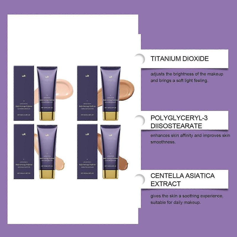 Körperabdeckungs-Perfector mit Pinsel | Wasserfeste & Transferbeständige Körper-Make-up, Langanhaltende Tattoo-Abdeckcreme für Beine & Körper, Vollabdeckung Cr