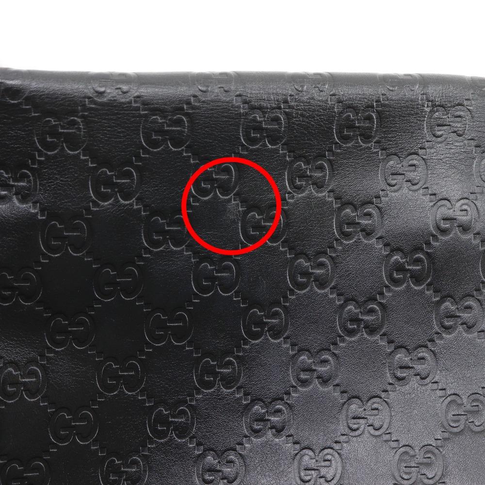 Gucci Messenger-Umhängetasche 145844 GG schwarz Sima-Leder Herren Gebraucht