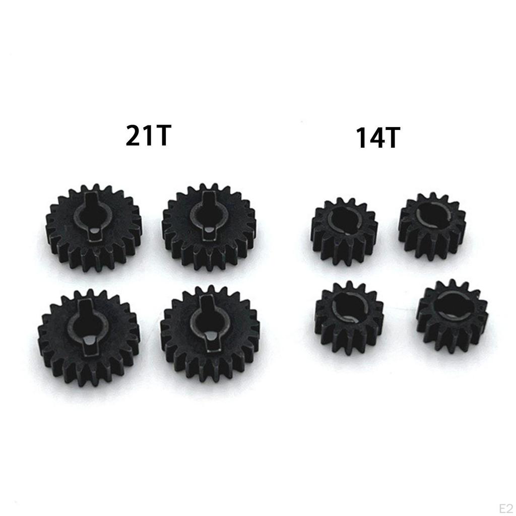 8 Pieces RC Front Rear Axle Gear Set Upgrade, 1:24 Scale 21T 14T Gears DIY Accessory for Fcx24