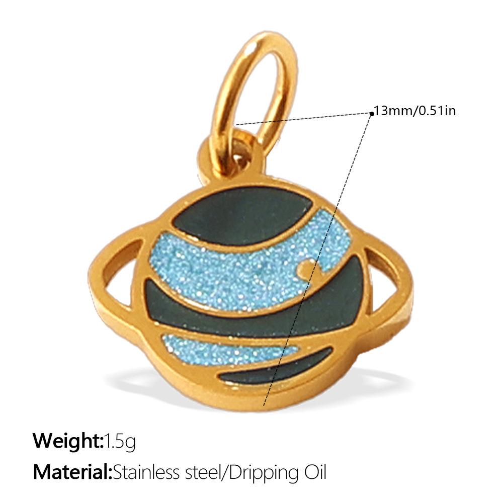 Niche Gold Star Moon Sun Planet Pendant Fashion Versatile Oil Drip Diamond Personalized Accessories