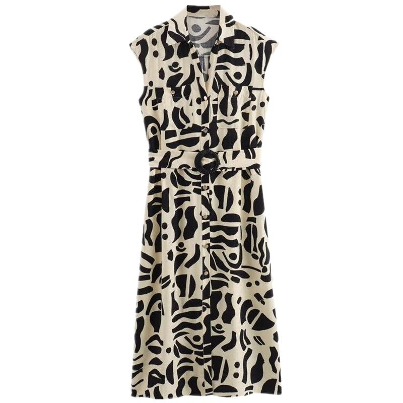 

Fashion Style 2024 Summer New Women s Clothing Fashion Print Midi Skirt Shirt Style Dress 3361769070 Picture color S