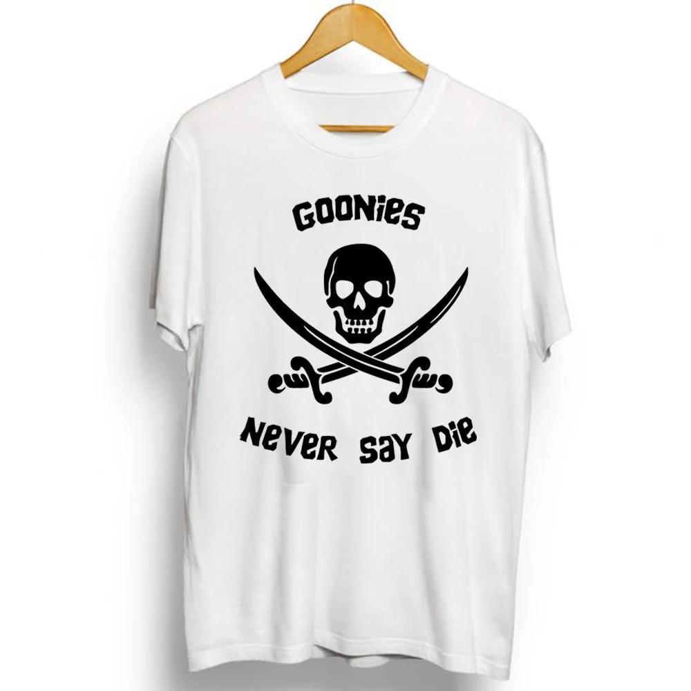 The Goonies Never Say Die Gothic skull  Print art T-Shirt unisex  Graphic tshirts 100% Cotton Casual Horror Movie Tees Tops