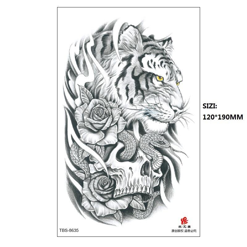 Traditional Men'S Totem Big Spider Dragon Water Transfer Simulation Tattoo Disposable Tattoo Sticker