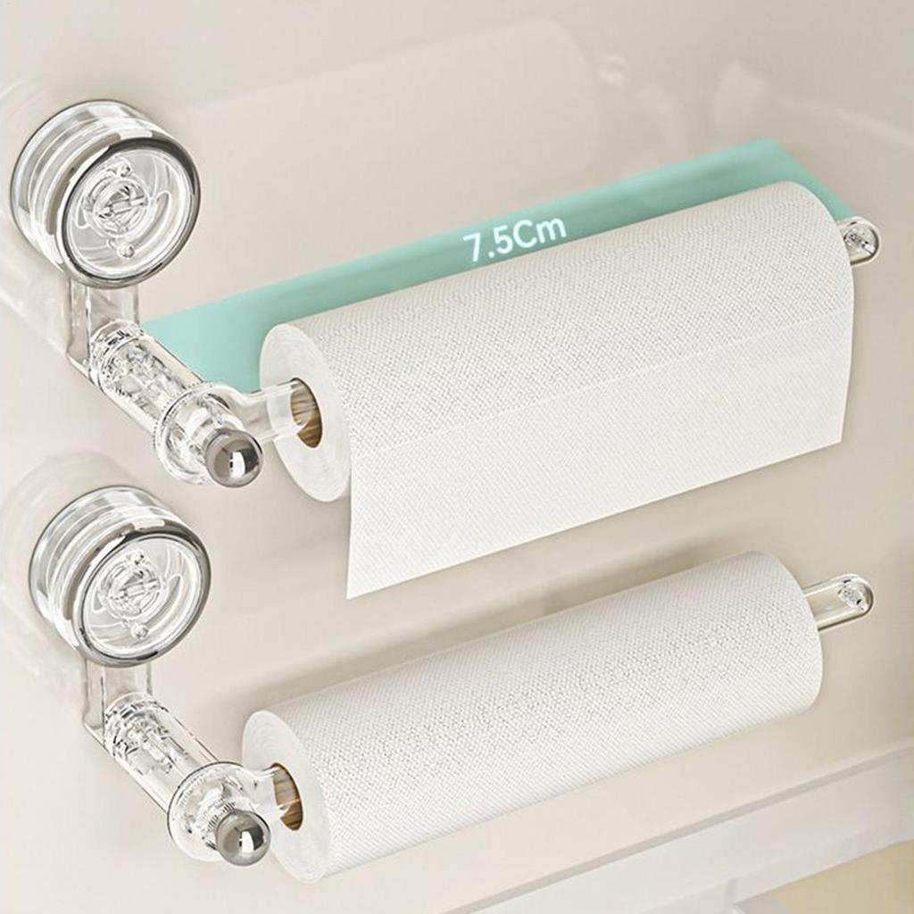 Kitchen Paper Towel Holder Toilet Tissue Holder for Bathroom Suction Cup Napkin Dispenser Rotatable Storage Rack for Cling Film