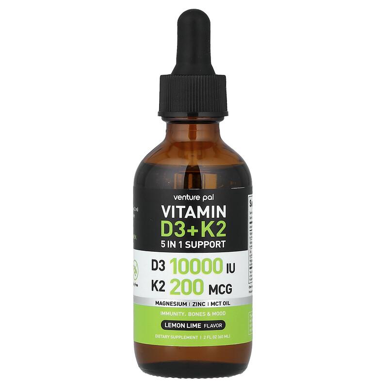 Vitamin D3 + K2, Lemon Lime, 2 fl oz (60 ml)