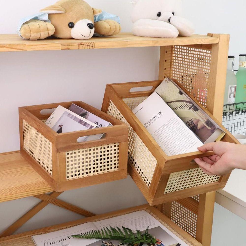 Solid Wood Storage Box Retro Organizer Boxes High Quality Storage Basket  Household