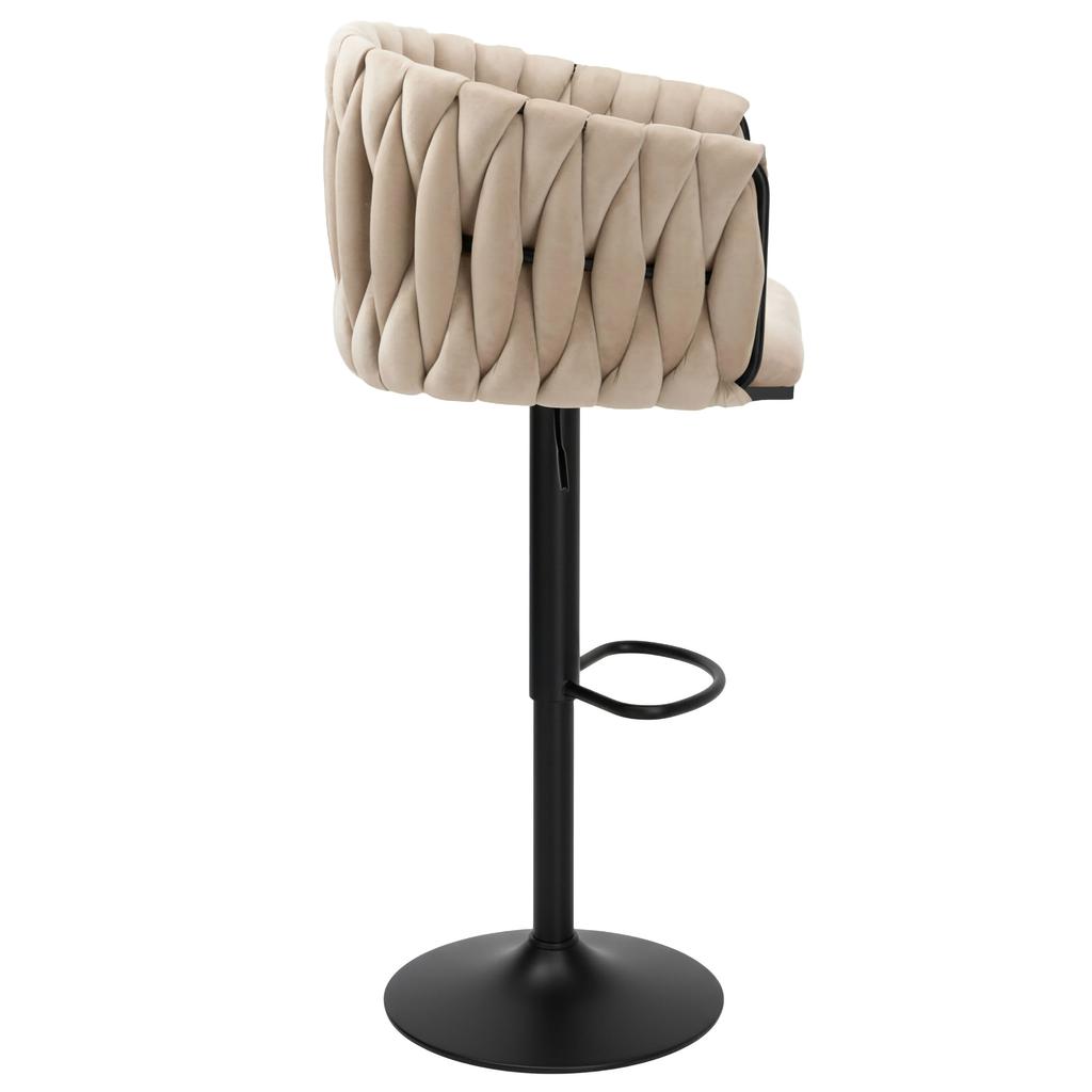 Barhocker Cofton Schwarz Beige Samt