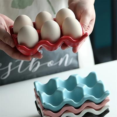1pc 6 Compartment Ceramic Organizer Stand, for Kitchen Counter, Holds Spice Jars Utensils, Multi-Color Storage Shelf Containers