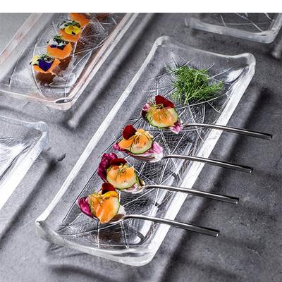 Transparente Glasplatte Japanisches Izakaya Sashimi Sushi Nachmittagstee Dessert Kuchen Küche Rechteckiges Geschirr