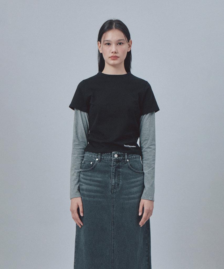 REST&RECREATION Layered Sleeve Top - Black