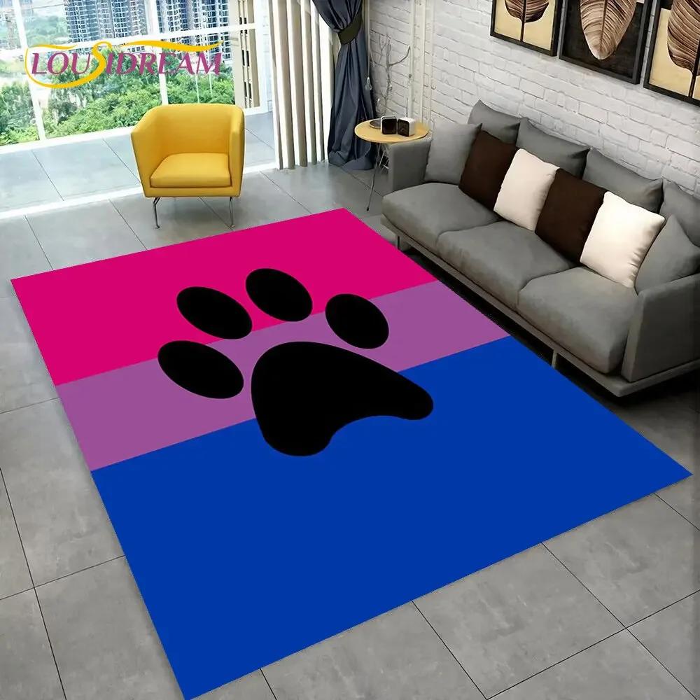 Domácí mazlíčci Footprint Sole Series 3D Area Koberec Velký,Koberec do obývacího pokoje Ložnice Pohovka Rohožka Dekorace,dětská protiskluzová podložka na podlahu