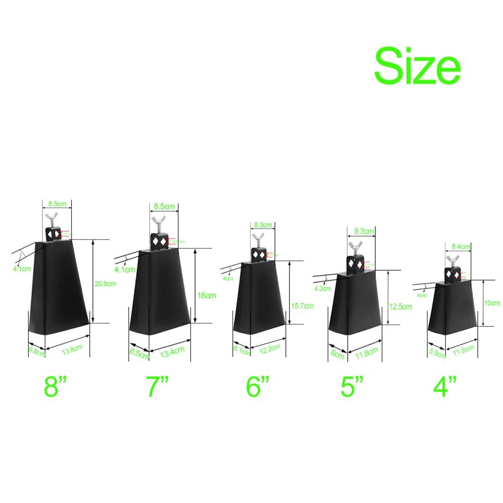 Jazz Drum Cowbell Loud Cow Bell Drums Crisp Cowbell Percussion Instruments Metal Cowbell for Concert Band Gatherings