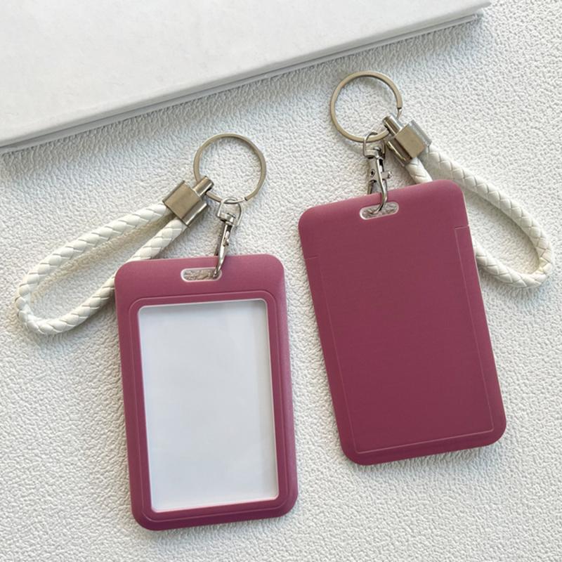 Keychain Student Card Holder Jednoduchost Jednobarevná série Vizitka pro ženy Pouzdro na dětské studentské foto karty