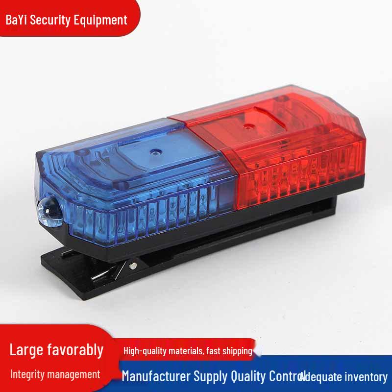 Stainless Steel Rechargeable LED Shoulder Light - Waterproof, Clip-on Design, Red/Blue Strobe.