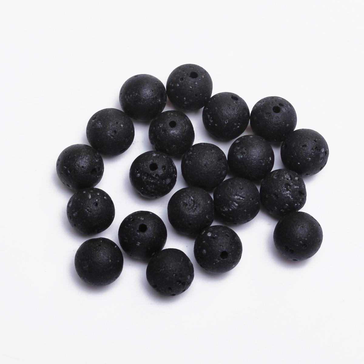 

Товары для вечеринок для браслета, ожерелья, вулканического камня 4, 6, 8, 10, 12 мм, аксессуары для самостоятельного изготовления бусинок из натурального круглого камня 10mm 20Pcs