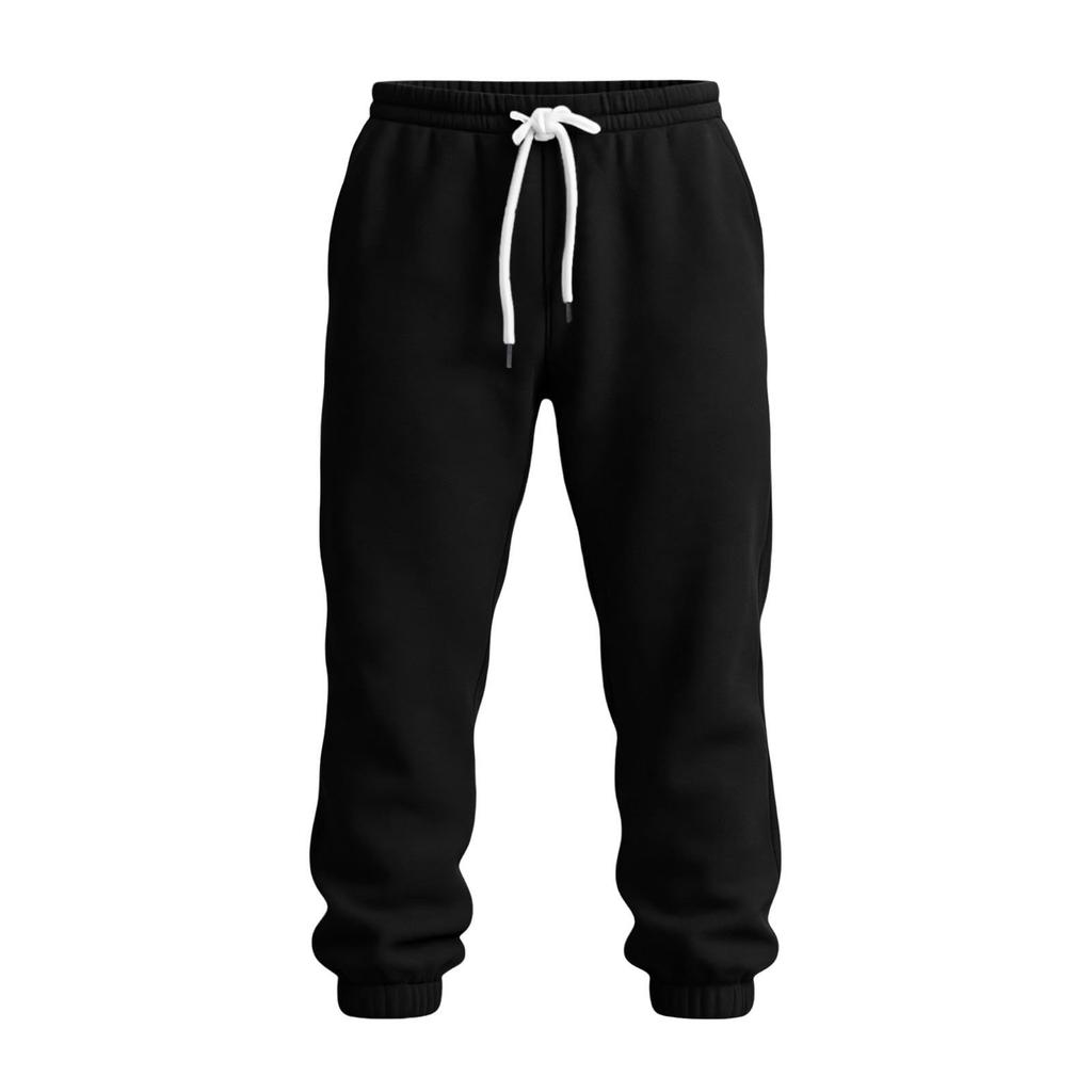 Men's Color Sweatpants with Elastic Waist and Cuffed Ankles for Casual Wear
