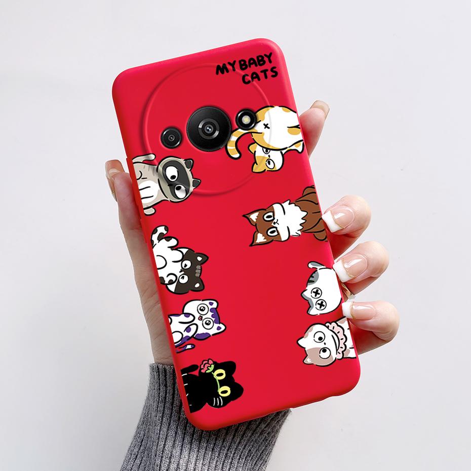 For Funda Redmi A3 Case Redmi A3 2024 Back Cover Stylish Painted Soft Silicone Phone Case for Xiaomi Redmi A3 A 3 RedmiA3 Bumper