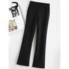 Women's High-Waisted Micro Flare Pants, Autumn/Winter 2025 - Black Drapey Cropped Straight-Leg Style
