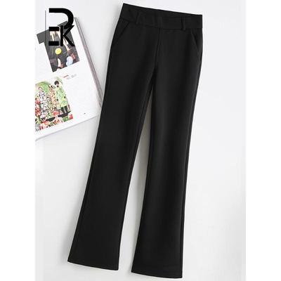 Women's High-Waisted Micro Flare Pants, Autumn/Winter 2025 - Black Drapey Cropped Straight-Leg Style