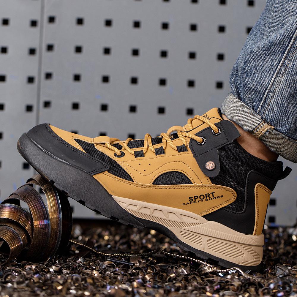 Steel Toe Safety Boots for Men Industry Construction Waterproof Boots Non Slip Work Shoes Lightweight Comfortable Safety Shoes