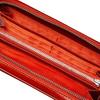 Zonar RENZINA Large Zipper Long Wallet, Italian Leather, 24 Card Slots, with Presentation Box, Orange