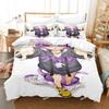 Nekomata Okayu Bedding Set Printed single Comforter Quilt Bed Cover Duvet Cover Pillow Case 3 Pieces Sets Kids Adult Size