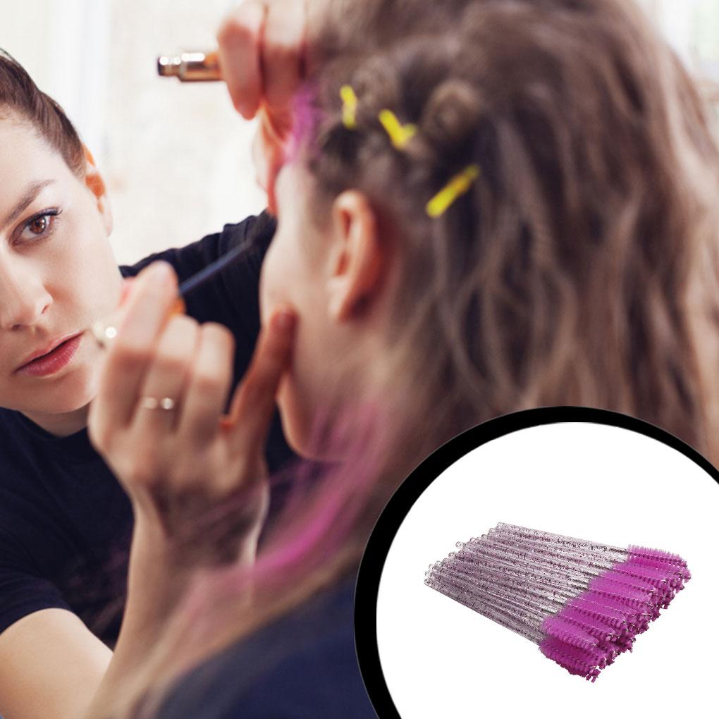 Pack of 50 Eyelash Brush Multicolored Makeup Tools Applicator Eyebrow Tweezer Eyelashes Clip Brow Brushes